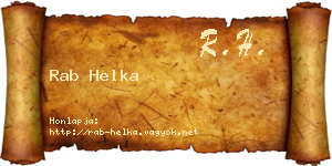 Rab Helka névjegykártya